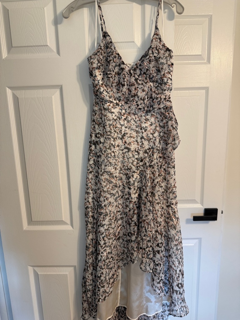 Floral V-Neck Ruffled High-Low Dress - Picture 2 of 2
